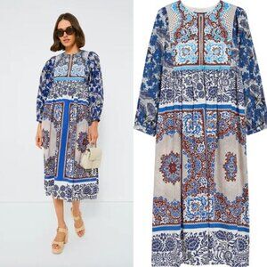 Weekend Max Mara Ghiotto Floral Cotton Midi Dress Size 2 NWT – Long Sleeve